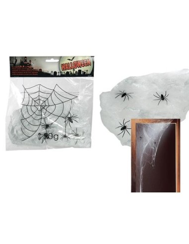 Set of 4 spiders in the plastic with the spider web OUT98/2042 Out of The Blue | Futurartshop.com