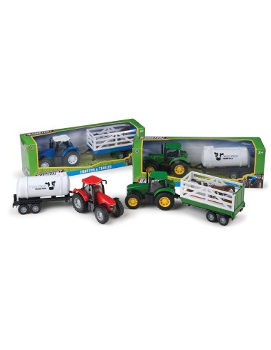 Teamsterz tractor with trailer 3 colors MAGGG-00919 Grandi giochi | Futurartshop.com