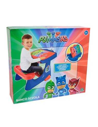 PJ Masks banco scuola con vano porta oggetti e stickers GIOPJC10000 Giochi Preziosi | Futurartshop.com