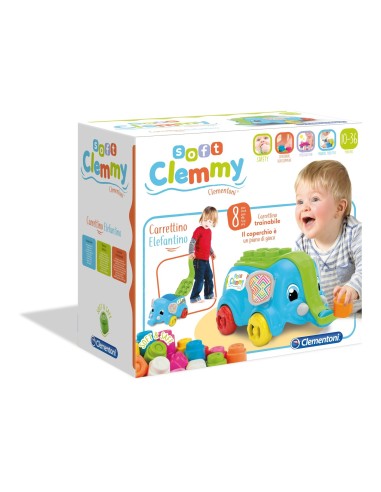 Soft clemmy carrettino baby elefante CLE17162 Clementoni | Futurartshop.com