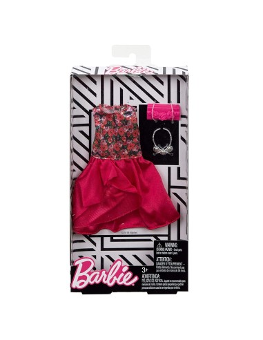 Barbie pack look abito rosso con fiori MATFND47/FLP77 Mattel | Futurartshop.com