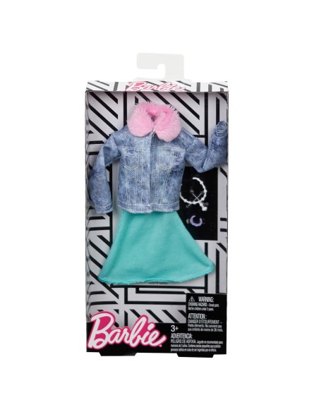 Barbie pack look giubbino jeans con gonna verde MATFND47/FRY83 Mattel | Futurartshop.com