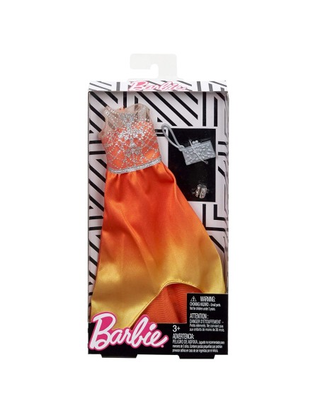 Barbie pack look abito arancione e giallo MATFND47/FKT25 Mattel | Futurartshop.com