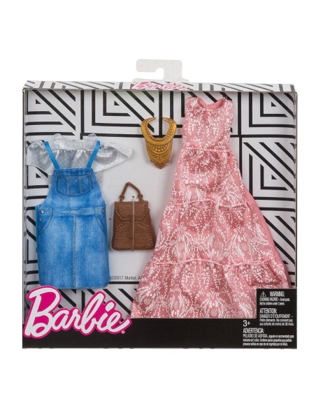 Barbie pack 2 full dress pink-white shirt with tank top MATFKT27/FKT31 Mattel | Futurartshop.com
