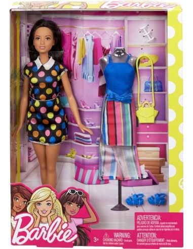 Barbie doll black hair and clothes TOYFFF58/FFF60 Mattel | Futurartshop.com