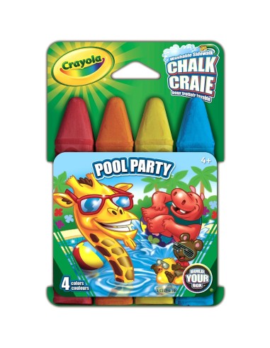 Confezione 4 maxi gessi lavabili pool party B&S03-5000 3 Crayola | Futurartshop.com