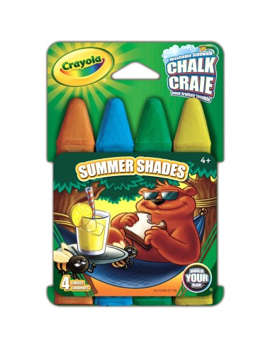 Pack of 4 maxi chalk washable summer shades B&S03-5000 4 Crayola | Futurartshop.com