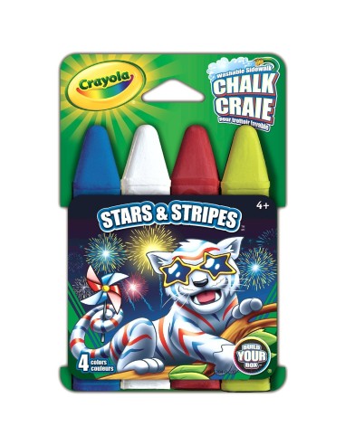 Pack of 4 maxi chalk washable stars and stripes CRA03-5000.. Crayola | Futurartshop.com