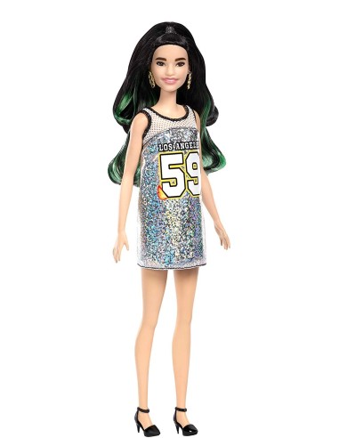 Barbie fashionistas con vestito argento glitter MATFBR37/FXL50 Mattel | Futurartshop.com