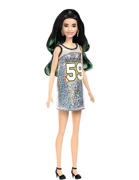 Barbie fashionistas con vestito argento glitter MATFBR37/FXL50 Mattel | Futurartshop.com