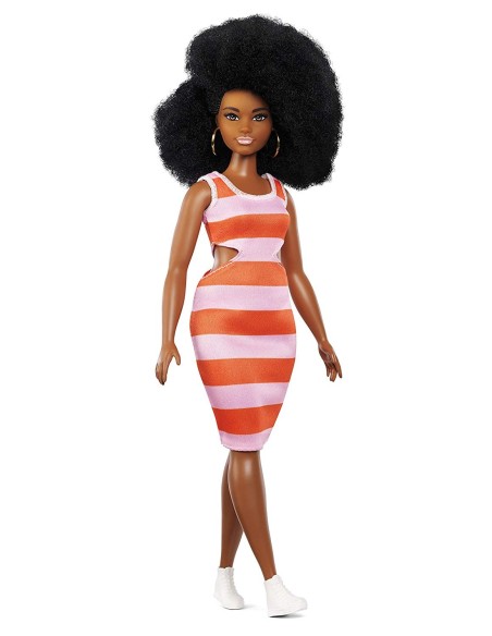 Barbie Fashionistas Abito righe rosa e arancio MATFBR37/FXL45 Mattel | Futurartshop.com