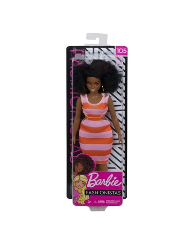 Barbie Fashionistas Abito righe rosa e arancio MATFBR37/FXL45 Mattel | Futurartshop.com