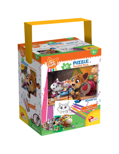 44 Cats Puzzle 60 pieces with 4 markers, Cats Rock LIS76598 Lisciani | Futurartshop.com