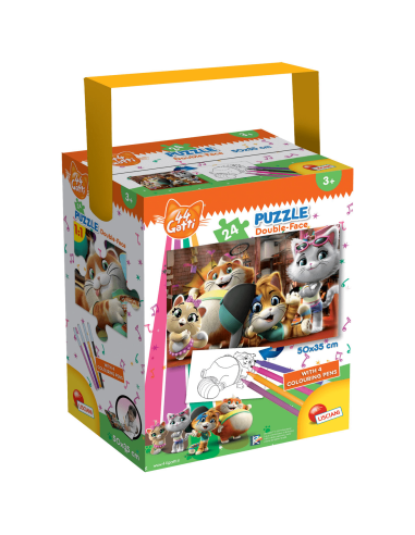 44 Cats Puzzle 24 pieces with 4 crayons Meow LIS76253 Lisciani | Futurartshop.com