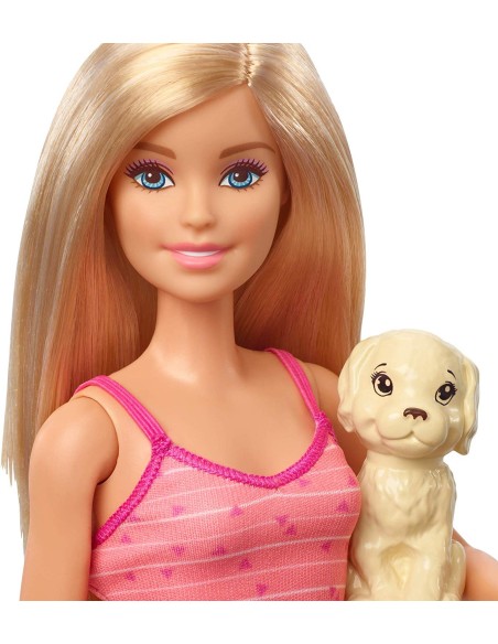 Barbie set with 3 puppies in a bath tub and accessories TOYGDJ37 Mattel | Futurartshop.com
