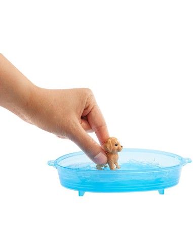 Barbie set with 3 puppies in a bath tub and accessories TOYGDJ37 Mattel | Futurartshop.com
