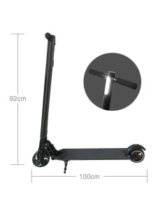 Electric scooter in aluminium with display and LED PRIWH-E5/NERO Prismalia | Futurartshop.com