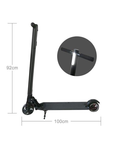 Electric scooter in aluminium with display and LED PRIWH-E5/NERO Prismalia | Futurartshop.com