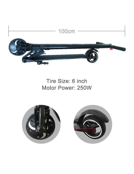 Electric scooter in aluminium with display and LED PRIWH-E5/NERO Prismalia | Futurartshop.com