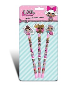 LoL Surprise Set 3 matite con gomma CRE080507003 Karactermania | Futurartshop.com