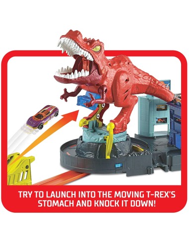 Hot Wheels City PlaySet con Lanciatore assalto del T-Rex GIOGFH88 Mattel | Futurartshop.com