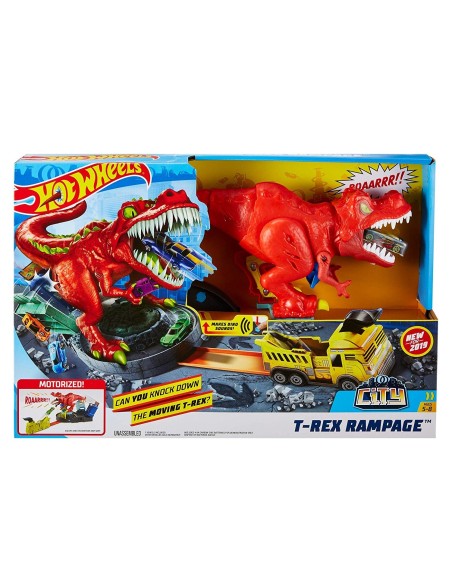 Hot Wheels City PlaySet with a Launcher on the assault of the T-Rex GIOGFH88 Mattel | Futurartshop.com