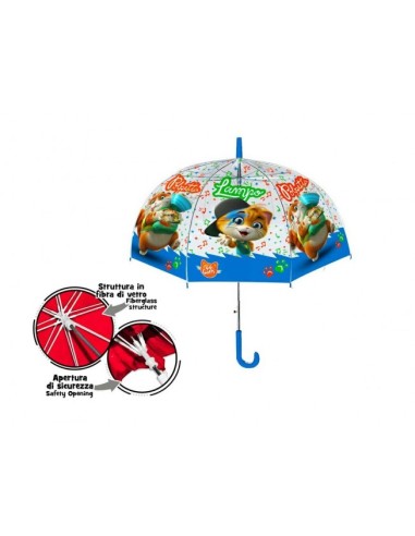 44 Gatti - Ombrello a cupoletta trasparente Lampo e Polpetta CORT00199 Coriex | Futurartshop.com