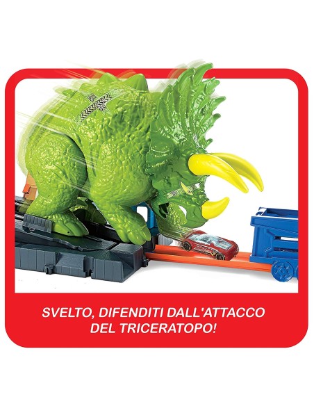 Hot Wheels City - Pista attacco del triceratopo MATGBF97 Mattel | Futurartshop.com