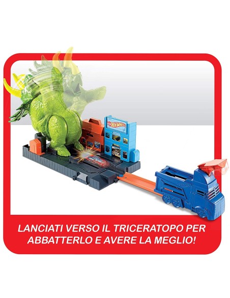 Hot Wheels City - Pista attacco del triceratopo MATGBF97 Mattel | Futurartshop.com