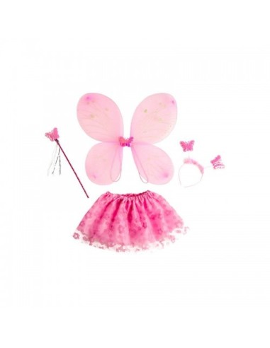 Set pink Butterfly skirt, wings, headband and wand CAR06428 Carnival Toys | Futurartshop.com