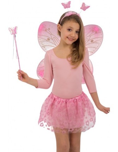 Set Farfalla rosa gonna ali cerchietto e bacchetta CAR06428 Carnival Toys | Futurartshop.com