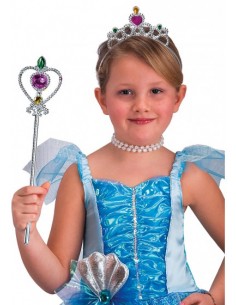 Set Princess silver crown and scepter CAR5319 Carnival Toys- Futurartshop.com