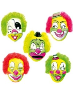 Maschera Clown con capelli fluo CAR242 Carnival Toys | Futurartshop.com