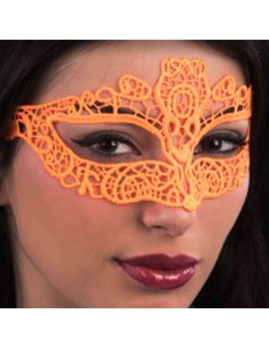 Mask orange fluo fabric macramé CAR1759 Carnival Toys | Futurartshop.com