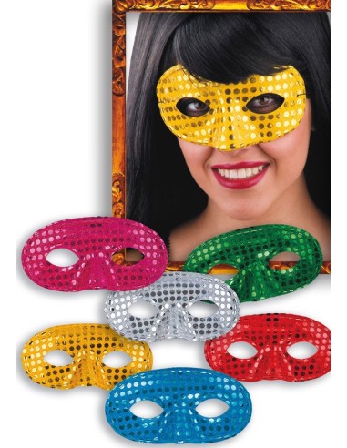 Maschera Domino in tessuto con paillettes CAR00698 Carnival Toys | Futurartshop.com