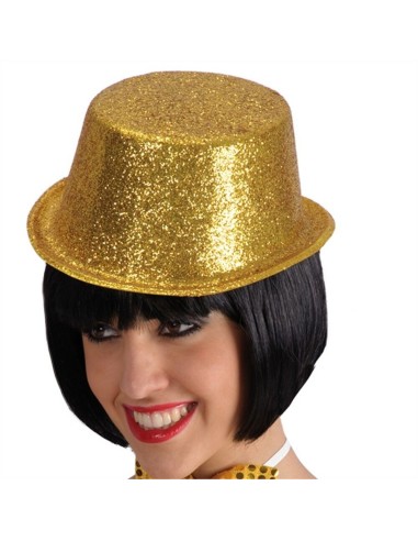 Cilindro oro con glitter in plastica CAR5506 Carnival Toys | Futurartshop.com