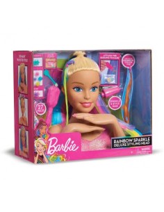 Barbie en la Cabeza Estilo de cabeza deluxe arco iris brillar BAR33000 Grandi giochi- Futurartshop.com