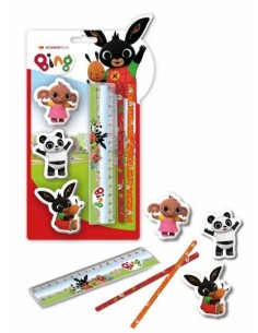 Bing - Set 2 pencils 3 erasers and ruler CORQ00272 MC Coriex | Futurartshop.com