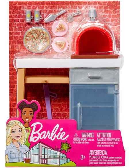 Barbie - Furniture-outdoor Pizza oven with accessories MATFXG37/FXG39 Mattel | Futurartshop.com