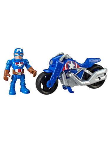Playskool Marvel Super Hero Adventures bike with Captain America HASE6225EU40/E6262 Hasbro | Futurartshop.com