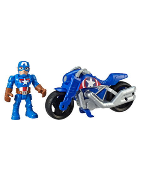 Playskool Marvel Super Hero Adventures bike with Captain America HASE6225EU40/E6262 Hasbro | Futurartshop.com