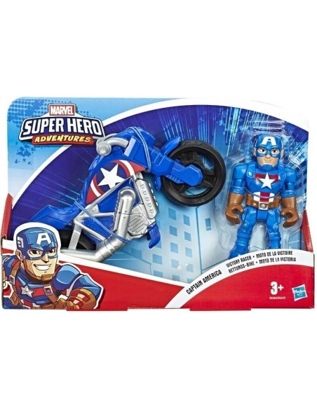Playskool Marvel Super Hero Adventures moto con Captain America HASE6225EU40/E6262 Hasbro | Futurartshop.com