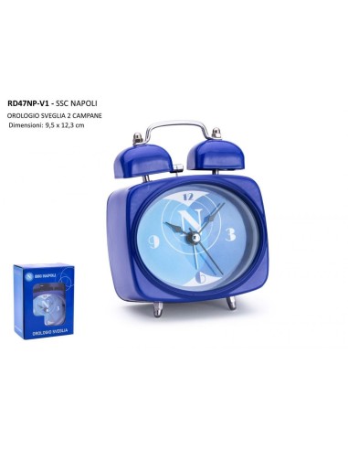 SSC Napoli alarm Clock two bells NEMRD47NP-V1 Nemesi | Futurartshop.com