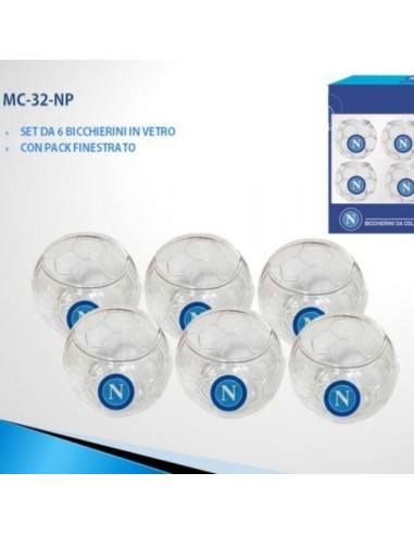 SSC Napoli Set of 6 glass ball NEMMC32NP Nemesi | Futurartshop.com