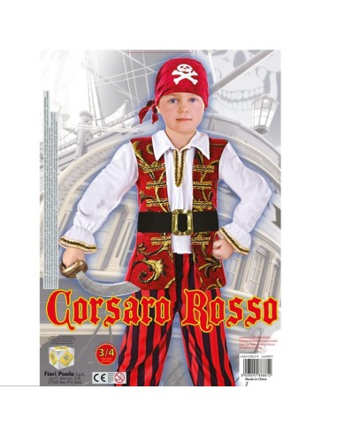 Costume pirate privateer red, 4-6 years CIA61390.4-6 Fiori Paolo | Futurartshop.com