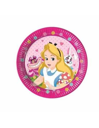 Alice in wonderland - with 8 plates in paper STE5PR86923 New Bama Party | Futurartshop.com
