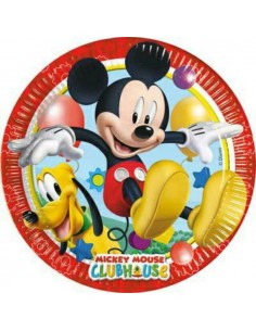 Mickey mouse ClubHouse - 8 plates paper 23 cm STE5PR81508 New Bama Party- Futurartshop.com