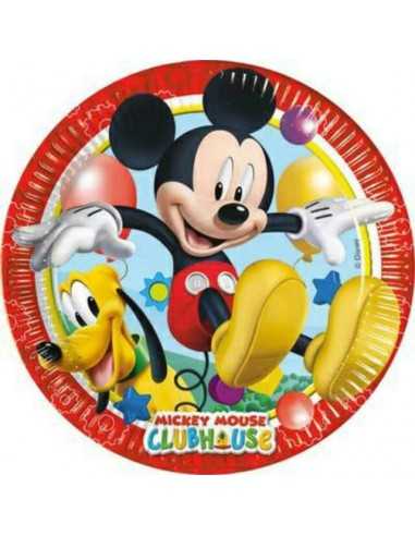 Mickey mouse ClubHouse - 8 platos de papel de 20 cm STE99581840 New Bama Party- Futurartshop.com