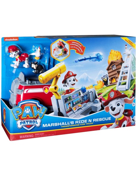 Paw patrol marshall ride n rescue trasforming fire truck WON20116041 Spin master | Futurartshop.com