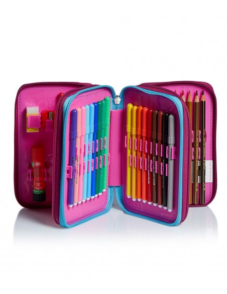 Pencil case pen pad 3 zip sj girl sweet wave 3C2012018-348 Seven- Futurartshop.com